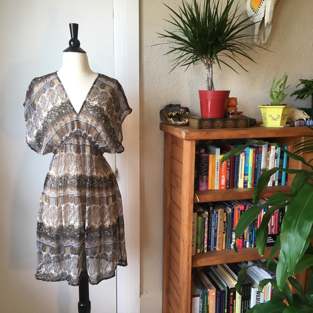 F21 Sheer Paisley Cover Up Dress